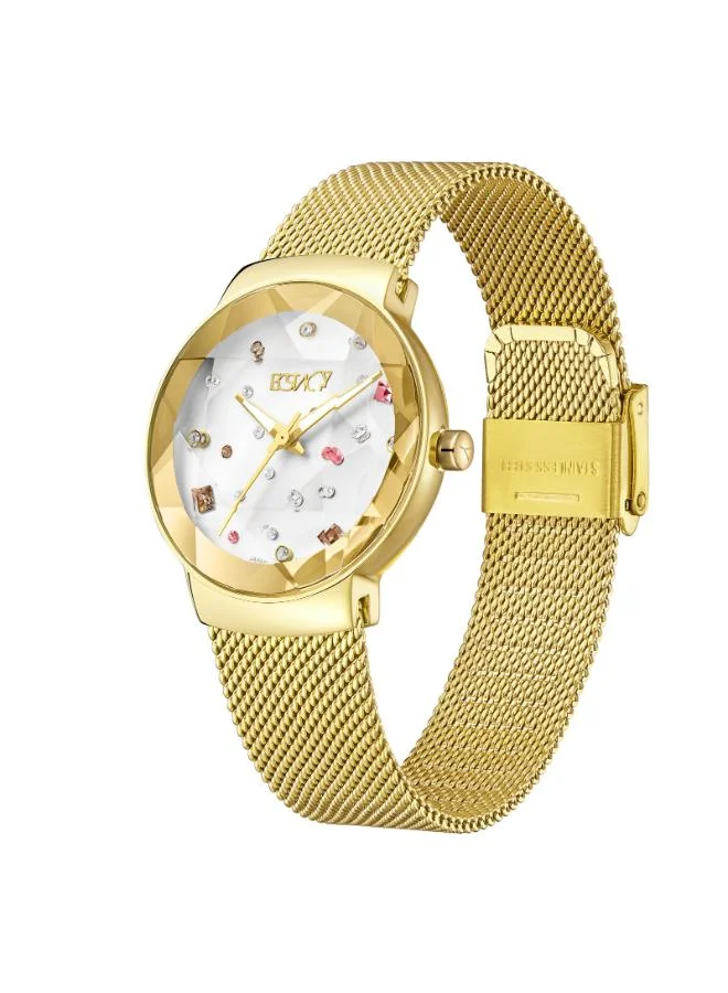ECSTACY Women's Stainless Steel Analog Watch E23504-GMGS - 33.5x39.5 mm