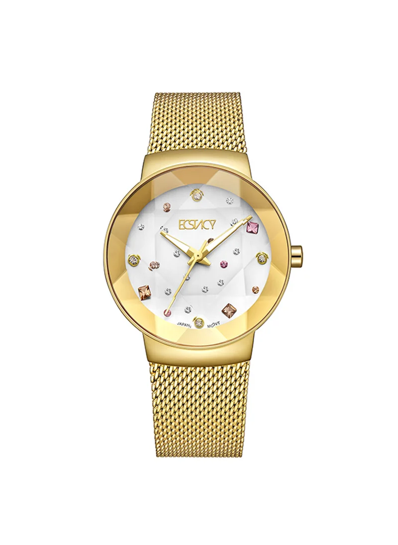 إكستاسي Women's Analog Round Shape Stainless Steel Wrist Watch E23504-GMGS - 33 Mm