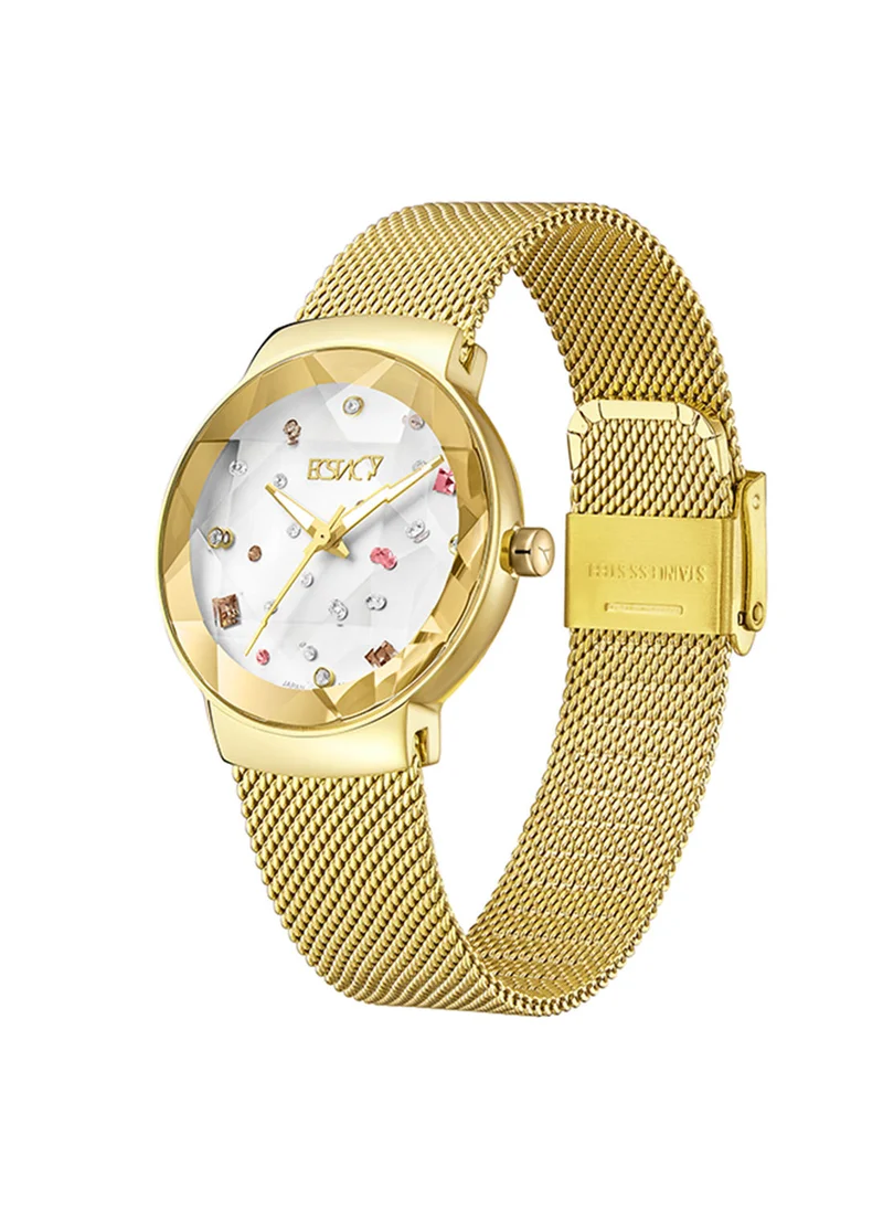 إكستاسي Women's Analog Round Shape Stainless Steel Wrist Watch E23504-GMGS - 33 Mm