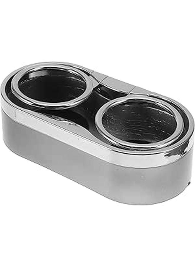 Universal Dual Cup Holder for Car Backseat Black Plastic Automotive Drink Organizer - Image 1