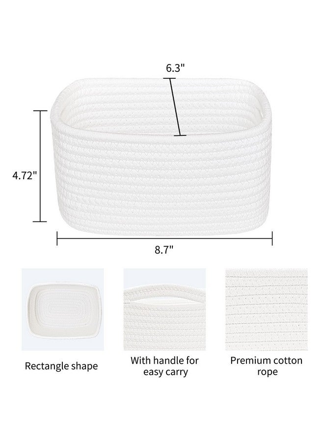 ABenkle Small Basket, Woven Storage Baskets for Organizing, Toy Basket, Cute Decorative Shelf Closet Organizer, Woven Storage Bins for Baby Nursery, Empty Gift Baskets, 8.7" x 6.3" x 4.72" - Image 2