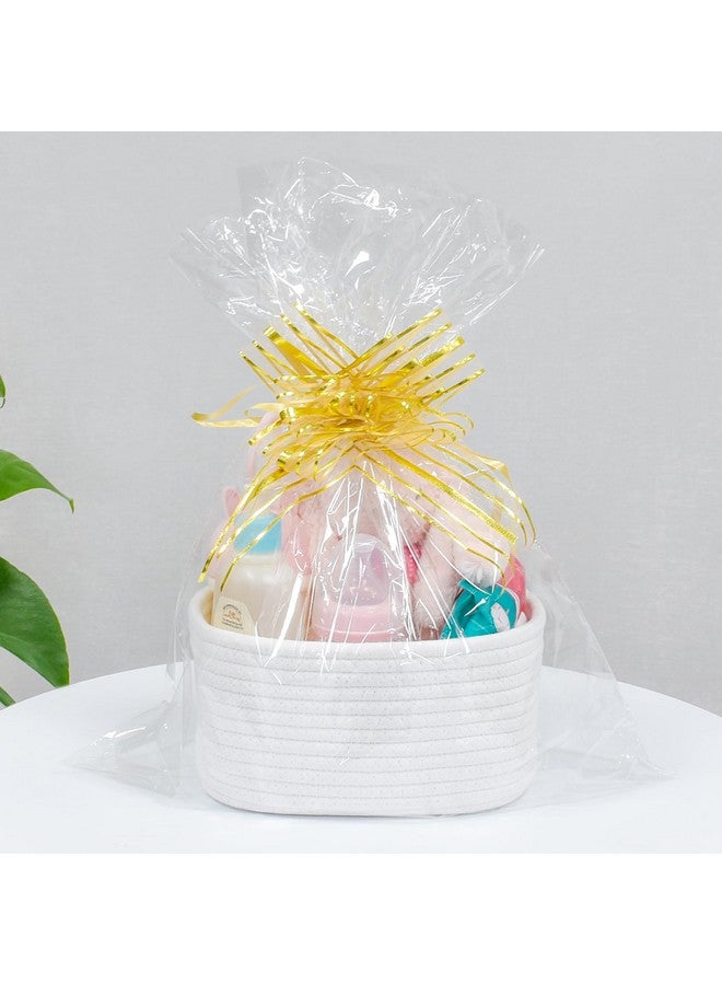 ABenkle Small Basket, Woven Storage Baskets for Organizing, Toy Basket, Cute Decorative Shelf Closet Organizer, Woven Storage Bins for Baby Nursery, Empty Gift Baskets, 8.7" x 6.3" x 4.72" - Image 3