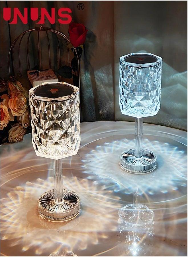 UNUNS Crystal Lamp,Touch Control Table Lamp Night Lights,16 Color LED Rose Diamond USB Rechargeable & Remote Control,Bedside Lamp,Dining Room Lamp,Atmosphere Light For Bedroom/Living - Image 2