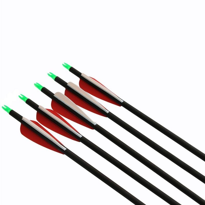 RedOak 30 inch Archery Arrows for Recurve Bow Fiberglass Target Practice (6 pcs) - Red - Image 4