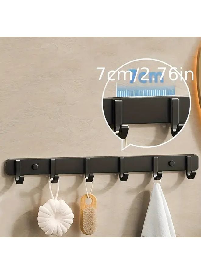 Heavy Duty Wall Mounted Coat Rack Black Metal 6 Hooks For Entryway Bathroom - Image 3