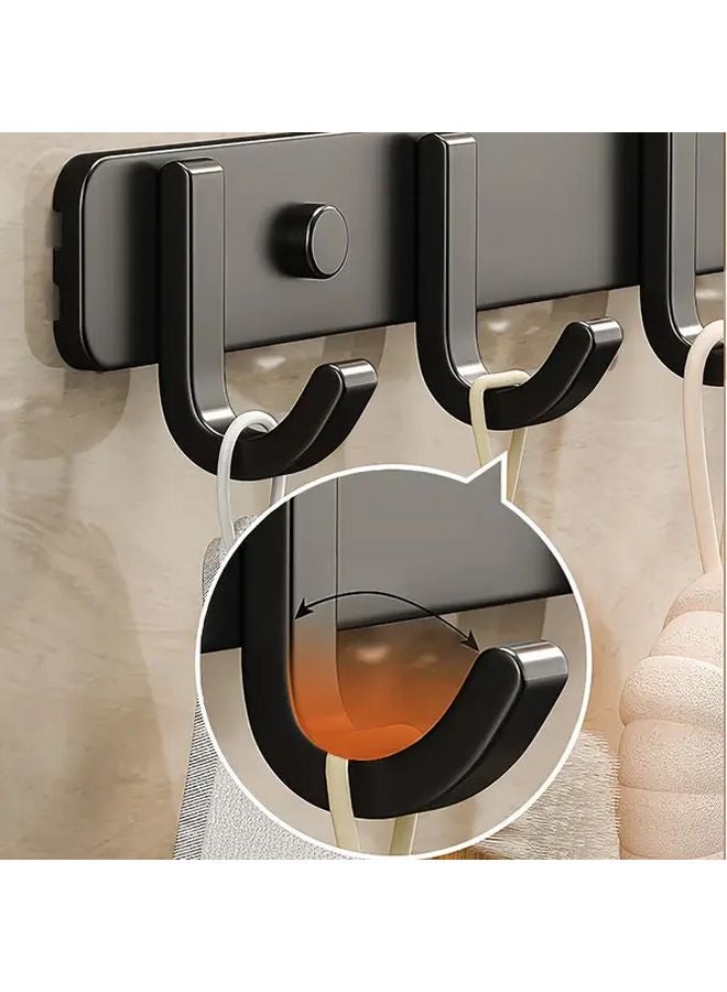 Heavy Duty Wall Mounted Coat Rack Black Metal 6 Hooks For Entryway Bathroom - Image 5