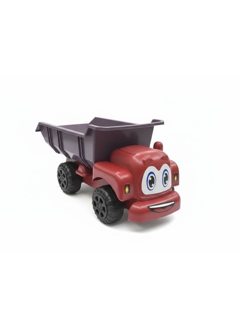 Kids Toy Dump Truck with Moving Tipping Bed, Cartoon Face Construction Hauler Vehicle for Sand & Dirt Loading and Unloading, Pretend Play Truck for Boys & Girls, Outdoor Sandbox Gift