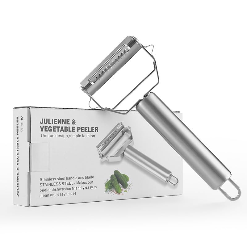 Perpetual 3 In1 Vegetable Peeler | Julienne Peeler for Salad,Fruit and Veg | Noodle & Zoodles Peeler | Stainless Steel Vegetable Shredder Slicer | Ergonomic & Dishwasher Safe 1Pcs - Image 1