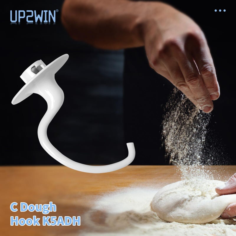 UP2WIN C Dough Hook K5ADH, Kitchen Mixer Dough Hook for 5-QT Bowl-Lift Stand Mixer Compatible with Kitchen Mixer Aid Model KSM50 KSM5-K5SS - Image 4