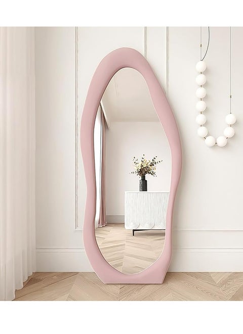 Full Length Mirror Irregular Wavy Mirror Full Length Wave Floor Mirror Full Length Wall Mirror Wall Mirror Standing Hanging or Leaning Against Wall for Bedroom