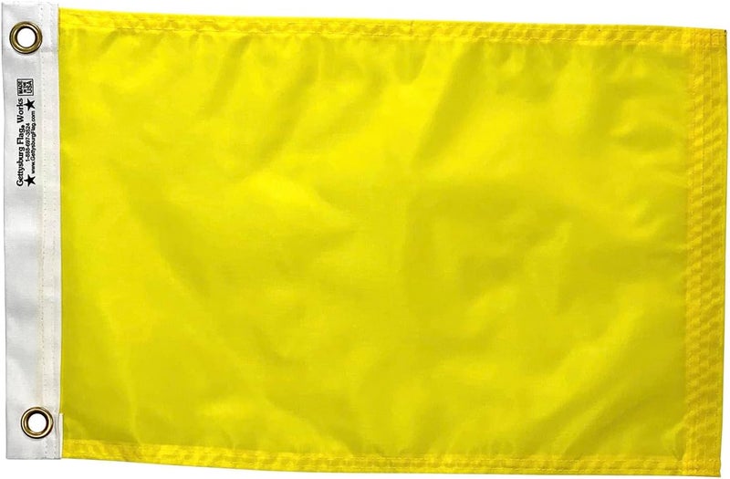 Gettysburg Flag Works 12X18" Quarantine Flag, 200 Denier All-Weather Nylon, for sailing and boating port entry, Made in USA - Image 1