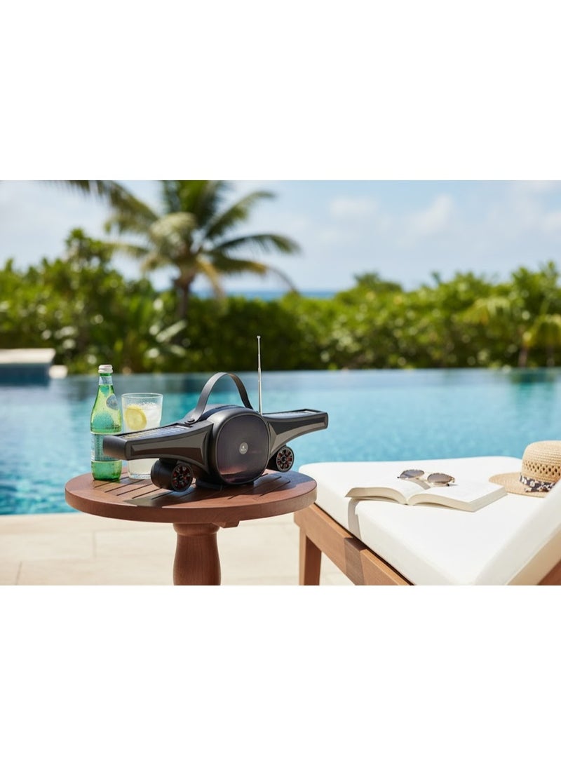 سماعة كيسونلي بلوتوث SC-21 ستيريو محمولة – شحن بالطاقة الشمسية – صوت قوي بجودة عالية – بطارية 1200mAh-اسود - Image 4