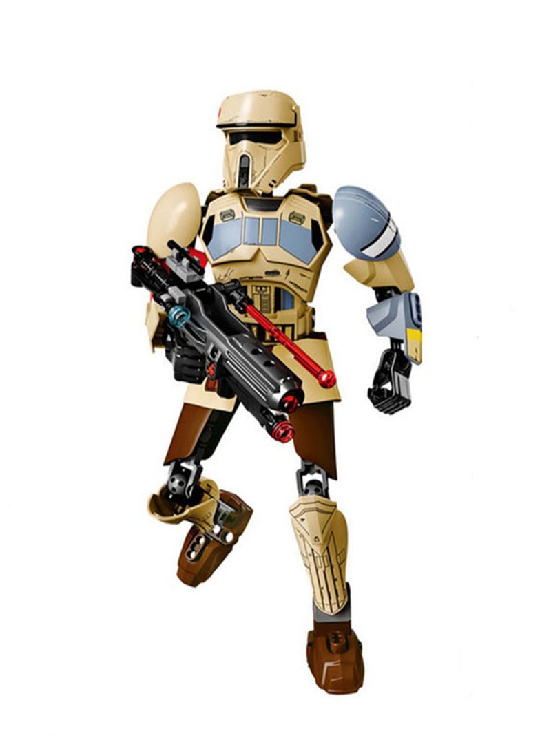 Planet Series Model Building Blocks Small Particles Movable Joint Assembly Toys (Brown Scarif Stormtrooper)  - Image 1