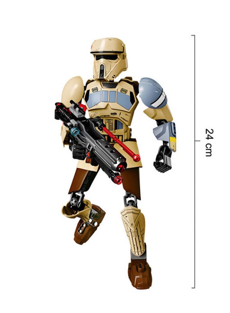 Planet Series Model Building Blocks Small Particles Movable Joint Assembly Toys (Brown Scarif Stormtrooper)  - Image 2