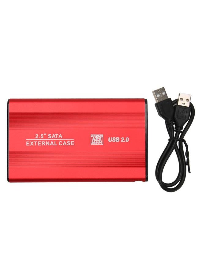 Thoraya 2.5 Inch Portable Metal External Hard Drive USB2.0 Ultra-thin External Hard Drive Red 80GB  - Image 1