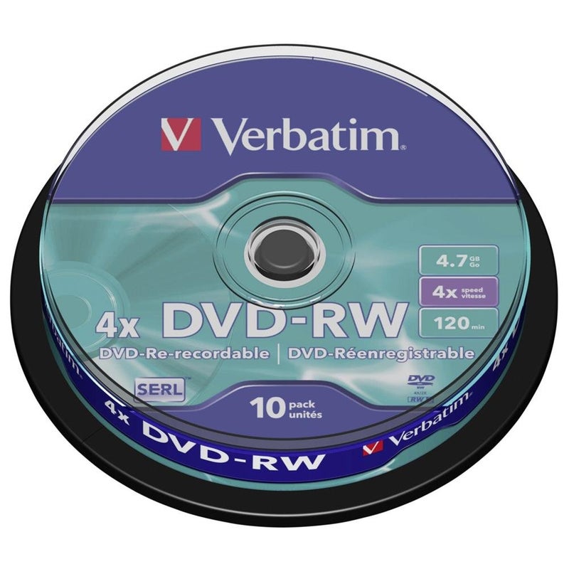 Verbatim DVD-RW 4.7Gb 4x Spindle 10 No 43552 verbatim dvdrw 4.7 gb dvd