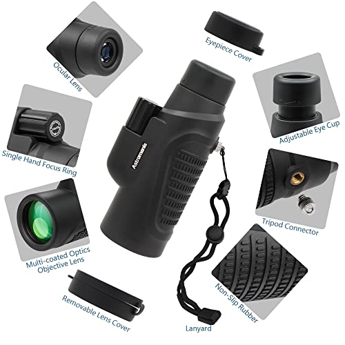 Astromania Monocular Telescope 10x42 HD K9 Prism - High Power & Compact, Waterproof, Fogproof, Shockproof for Birdwatching, Camping, Wildlife - Multi-Coated Optics, Rubber Armor & Non-Slip Grip - Image 2