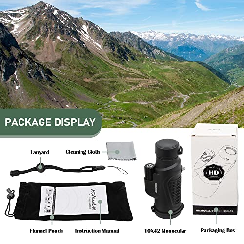 Astromania Monocular Telescope 10x42 HD K9 Prism - High Power & Compact, Waterproof, Fogproof, Shockproof for Birdwatching, Camping, Wildlife - Multi-Coated Optics, Rubber Armor & Non-Slip Grip - Image 5