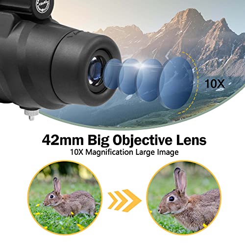 Astromania Monocular Telescope 10x42 HD K9 Prism - High Power & Compact, Waterproof, Fogproof, Shockproof for Birdwatching, Camping, Wildlife - Multi-Coated Optics, Rubber Armor & Non-Slip Grip - Image 4