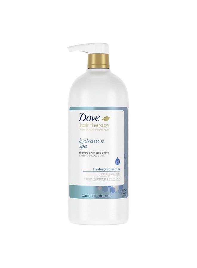 Dove Shampoo Hydration Spa for Dry Hair Hair Shampoo with Hyaluronic Serum 33.8 oz - Image 1
