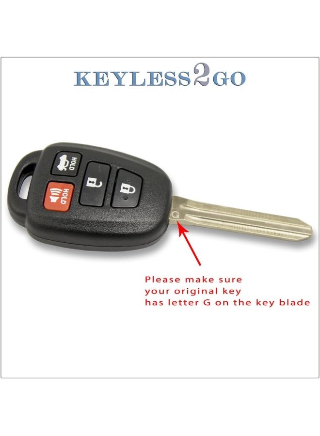 Keyless2Go New Keyless Entry Remote Car Key for Vehicles That Use HYQ12BDM with G Chip - Image 3