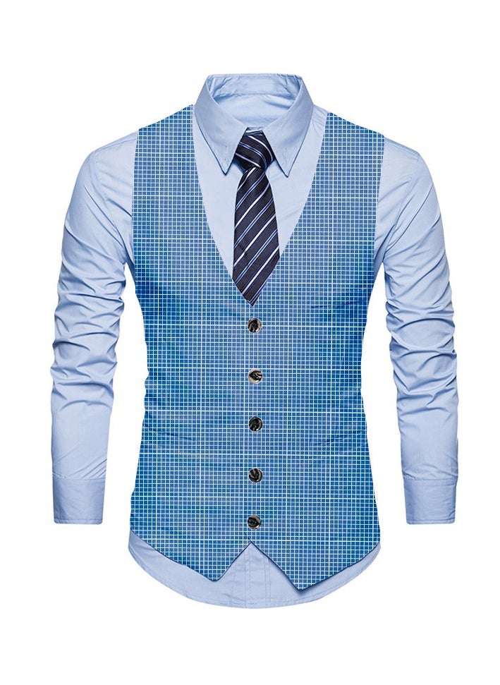 KUYING New Fashionable Personalized Printed Men's Suit Vest  - Image 1