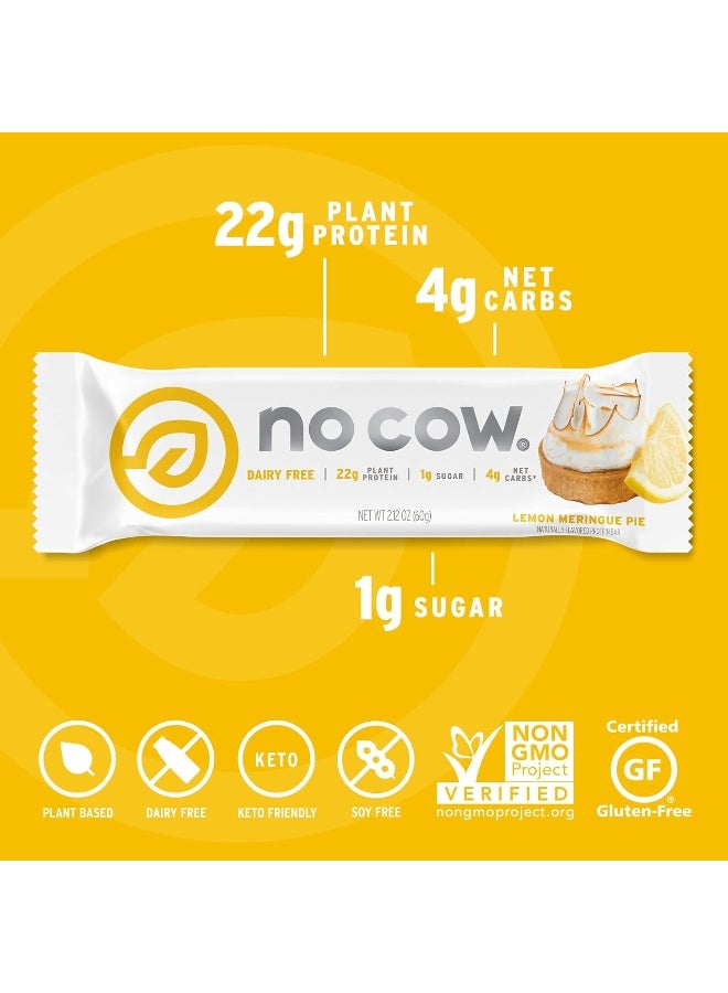 No Cow Protein Bar, Lemon Meringue Pie, 22g Plant Based Protein, Keto Friendly, Low Carb, Low Sugar, Dairy Free, Gluten Free, Vegan, High Fiber, Non-GMO, 12Count - Image 5