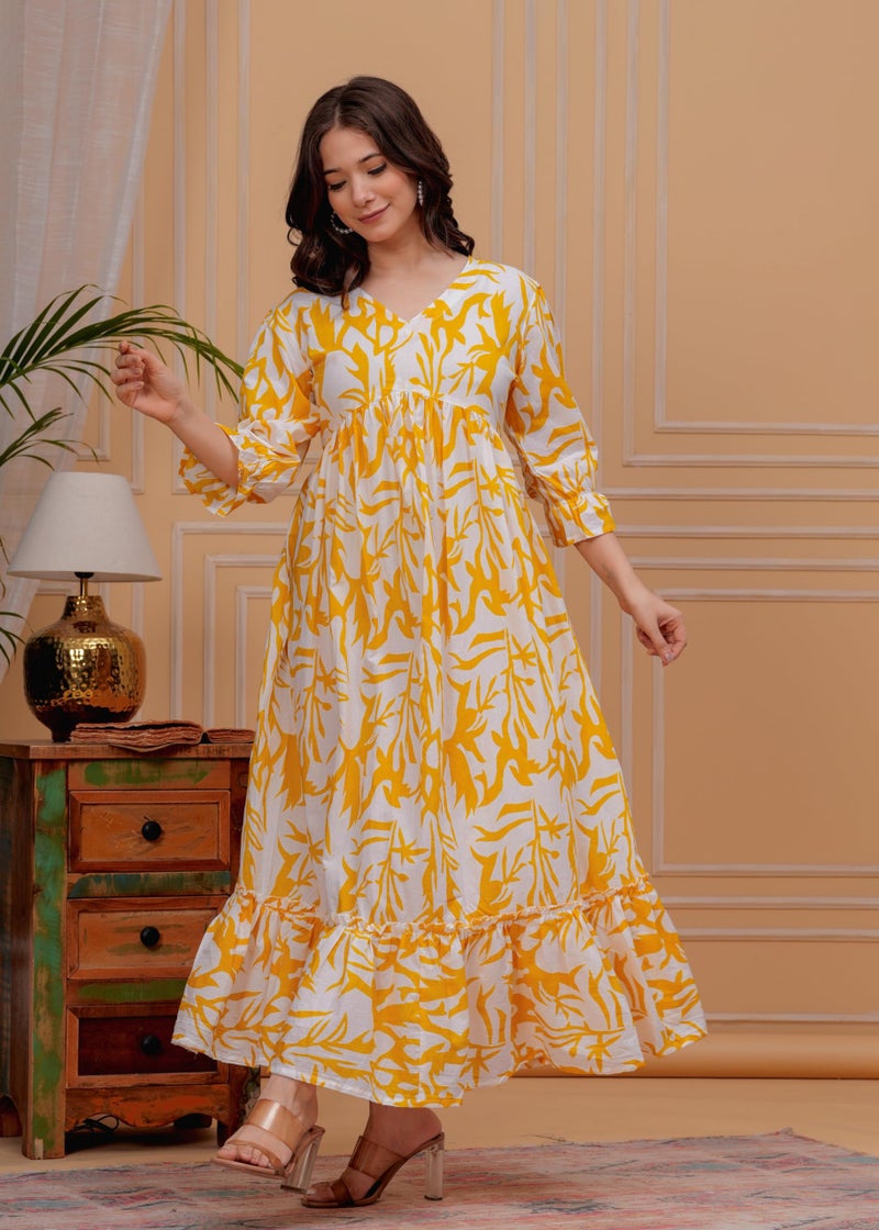 MEERA FAB Women Cotton Blend Regular Anarkali Floral Printed Kurta Set , XL, Multicolor - Image 3