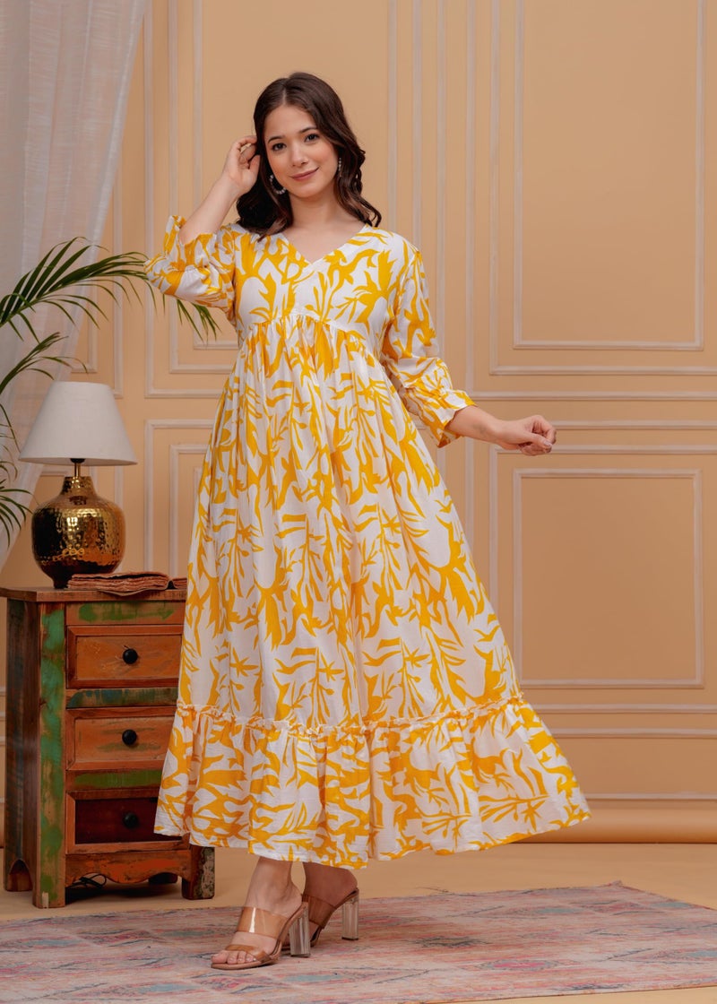 MEERA FAB Women Cotton Blend Regular Anarkali Floral Printed Kurta Set , XL, Multicolor - Image 5