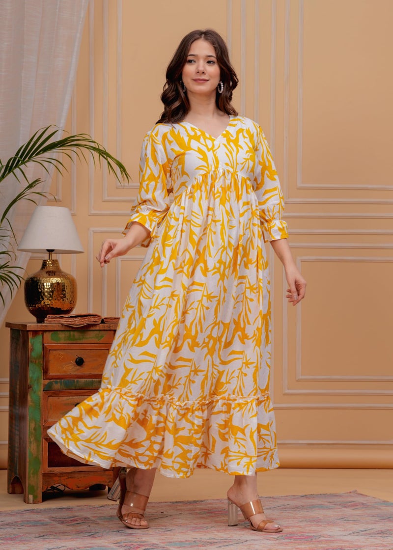 MEERA FAB Women Cotton Blend Regular Anarkali Floral Printed Kurta Set , XL, Multicolor - Image 4