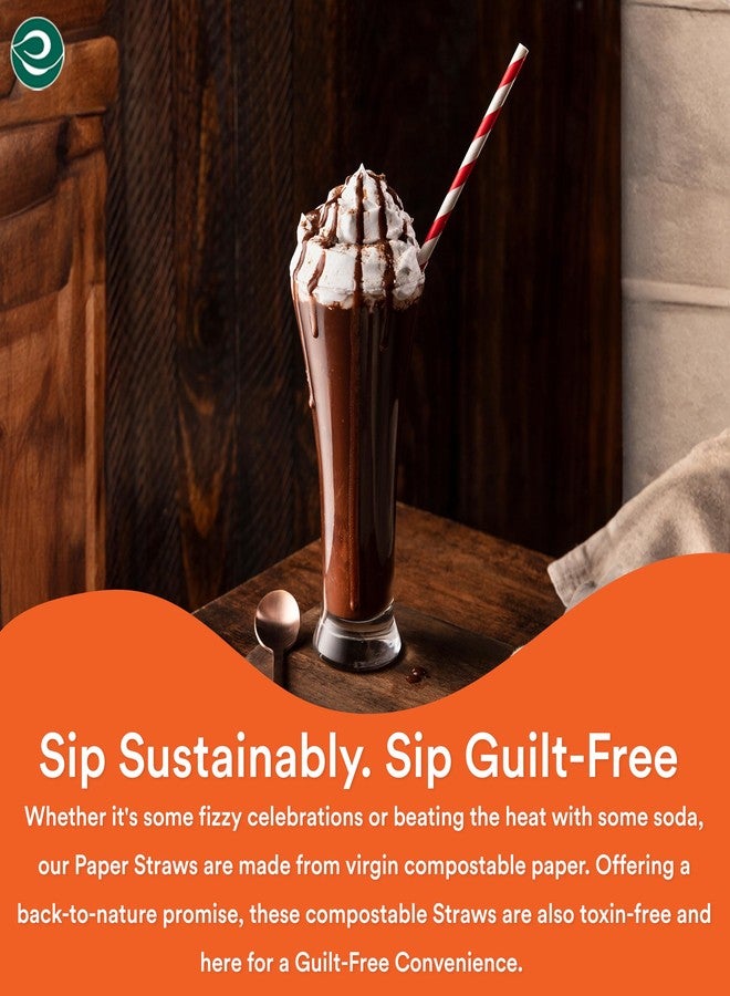 ECO SOUL [8 MM, 100 Count] Biodegradable Multicolor Paper Straws | Disposable Drinking Rainbow Eco-Friendly Compostable Paper Straws | Cocktail Cold Drink Juice Smoothie Non-Bendable Straws (Wide) - Image 5