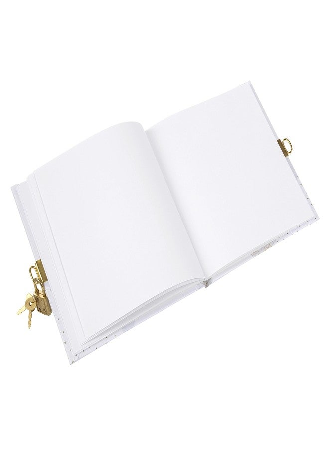 Goldbuch مفكرة غولدبوش السرية مع قفل ومفتاح | 96 صفحة بيضاء فارغة | 90 غرام/متر مربع | 17 × 17 سم | أبيض استوائي - طباعة فنية مع ختم ذهبي - Image 4