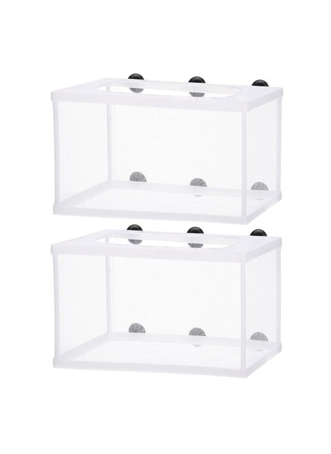 SYOSI Fish Tank Breeder Net, Hatchery Box Aquarium Separation Net Nylon Incubator Mesh with Suction Cup (2 Pcs)