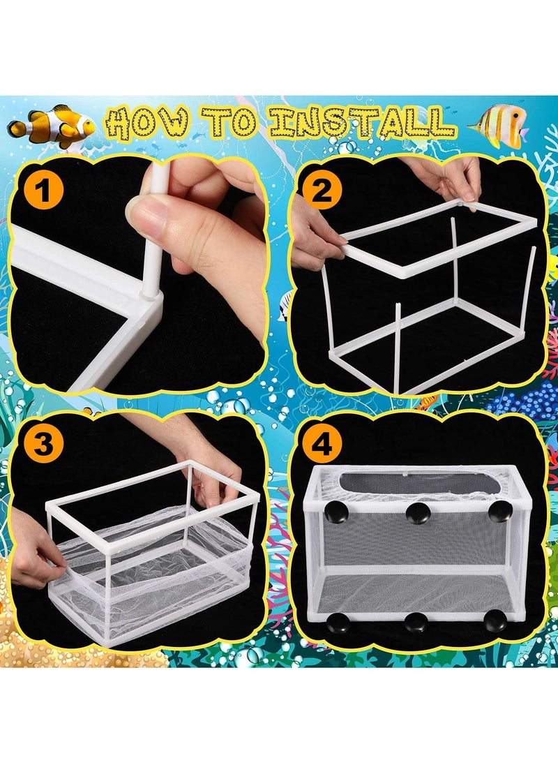 Y&D SYOSI Fish Tank Breeder Net, Hatchery Box Aquarium Separation Net Nylon Incubator Mesh with Suction Cup (2 Pcs)  - Image 3