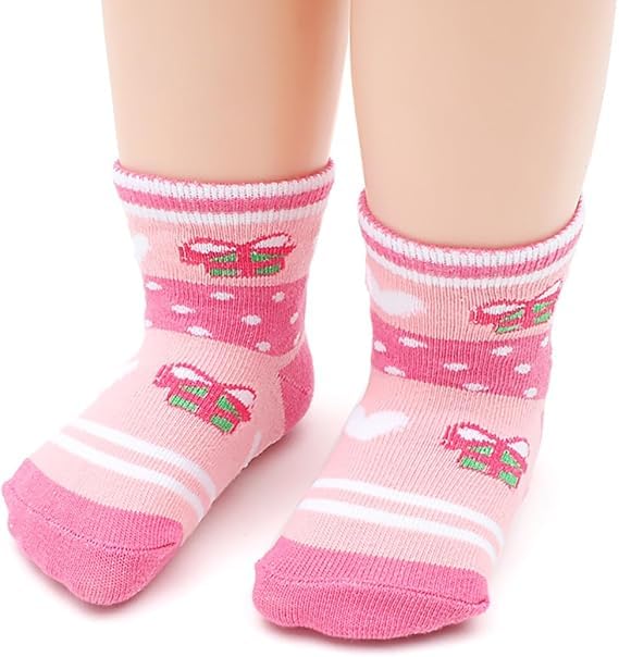 CUTEABLY Anti-Skid Dotted Girls Cotton Crew Socks, Cartoon Animal Print, (Assorted/Random Designs) (4-5 Year) - Image 5