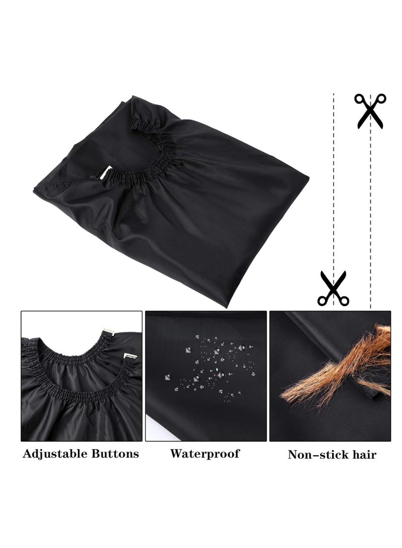 FEBSNOW FEBSNOW Professional Hair Cutting Cape with Neck Duster Brush, Salon Barber Cape, Hair Cutting Accessories (Black)  - Image 4
