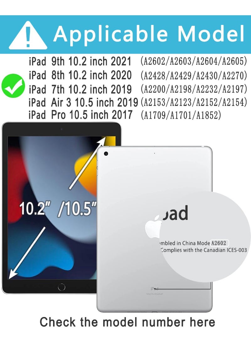Rock Pow - Keyboard Case for iPad 10.2 9th Generation 2021/8th Gen 2020/7th Gen 2019/iPad Air 3/iPad Pro 10.5 inch Wireless Magnetically Detachable Keyboard RGB Backlit and Stand Folio Case for 10.2" iPad 9th/8th/7th Auto Sleep/Wake - Image 1
