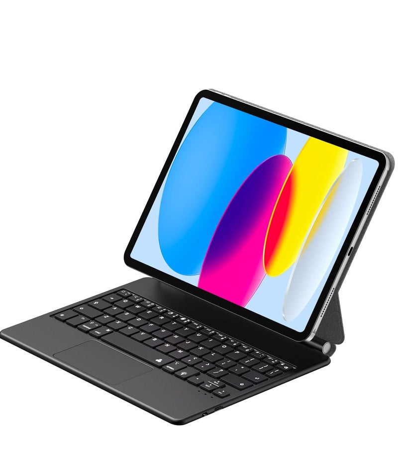 ZetRA Magnetic Keyboard Case for iPad 11 inch (A16, 2025) / iPad 10th Generation 10.9" (2022), Magnetic Keyboard for iPad 11th / 10th, Multi-Touch Trackpad, 7 Colors Backlit Keys, Magnetic Floating Stand - Image 1