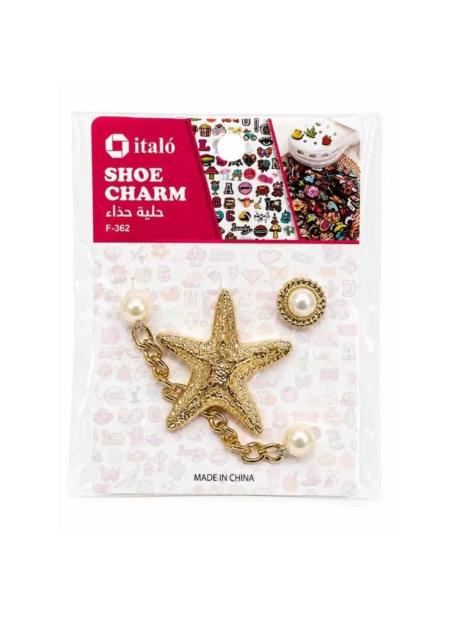 Italo Gold-Tone Starfish & Pearl Shoe Charm Set