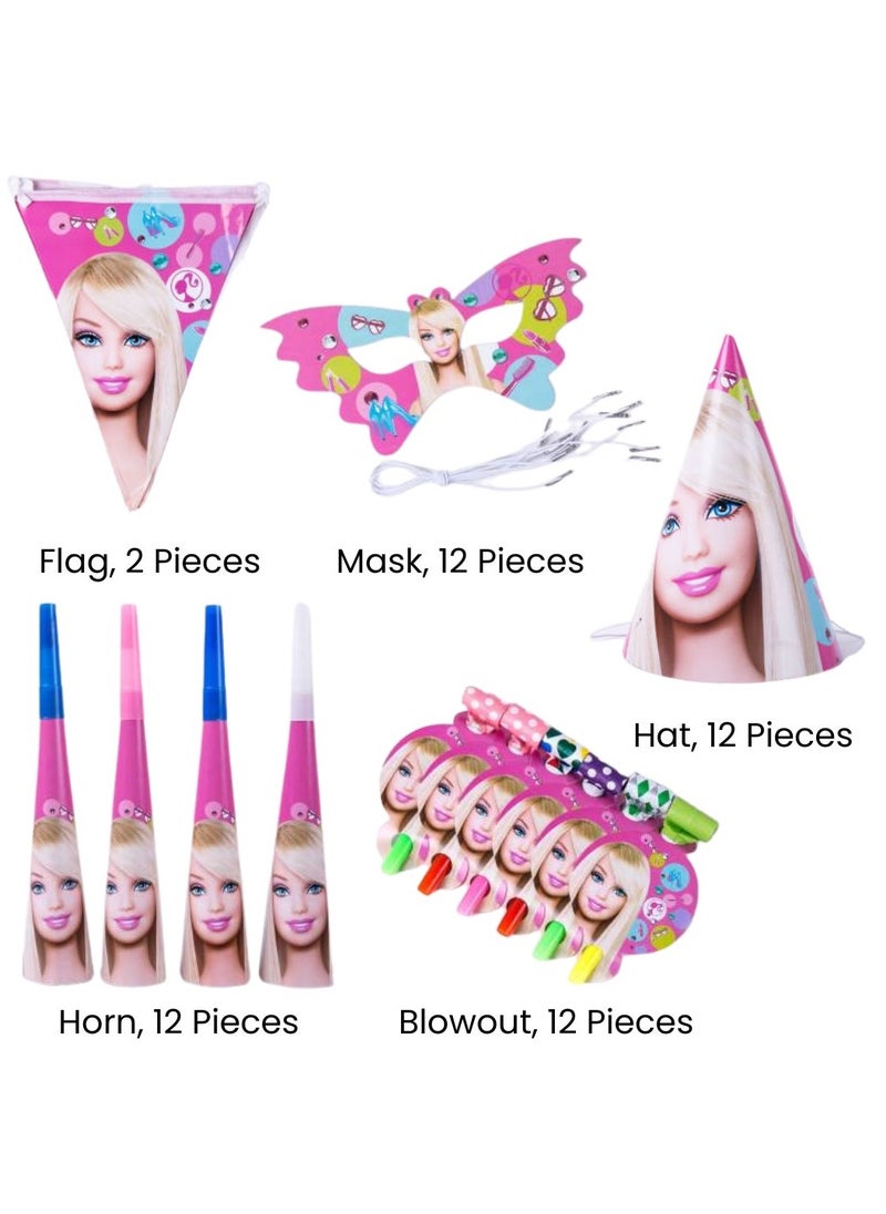 Remy Belle 180 pcs Barbie Theme Birthday Party Decoration Set girl Disposable Tableware Supplies Kids Favor Baby shower props kit plates forks knifes 16 items  - Image 3