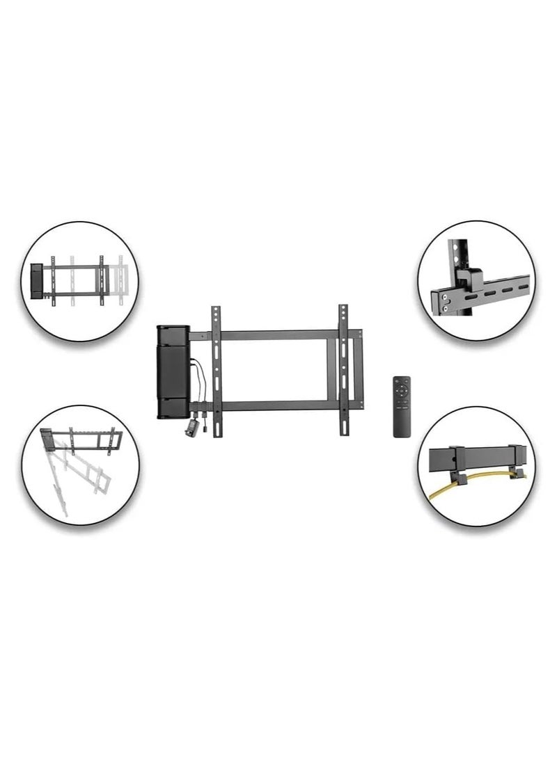 Skilltech Motorized Panning TV Wall Mount – Remote Controlled Swivel Bracket for 32"–75" Screens, Heavy-Duty Adjustable Wall Mount with Smooth Rotation & Quiet Motor, Black, SH M03GR. - Image 2