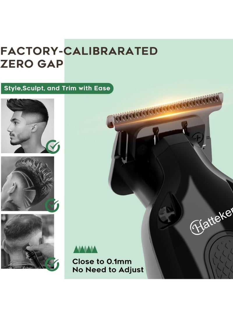 Hatteker Hair Clippers for Men Professional,Clippers and Trimmers Set T-Blade Barber Clippers Set Cordless Clippers Grooming Kit Rechargeable Beard Trimmers Type C Barbers Haircut Kit Green - Image 3