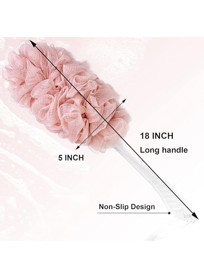 PPHAO BASIC Loofah Sponge Back Scrubber Rough- Bath Brush Long Handle for Shower - Loofah Exfoliating for Men - Shower Loofah for Women - Pink Loofah - 1Pack - Image 3