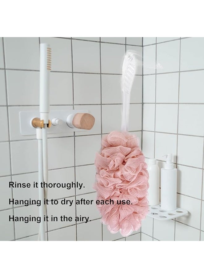 PPHAO BASIC Loofah Sponge Back Scrubber Rough- Bath Brush Long Handle for Shower - Loofah Exfoliating for Men - Shower Loofah for Women - Pink Loofah - 1Pack - Image 5