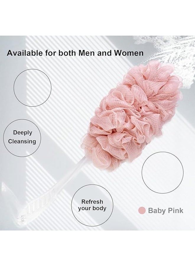 PPHAO BASIC Loofah Sponge Back Scrubber Rough- Bath Brush Long Handle for Shower - Loofah Exfoliating for Men - Shower Loofah for Women - Pink Loofah - 1Pack - Image 4