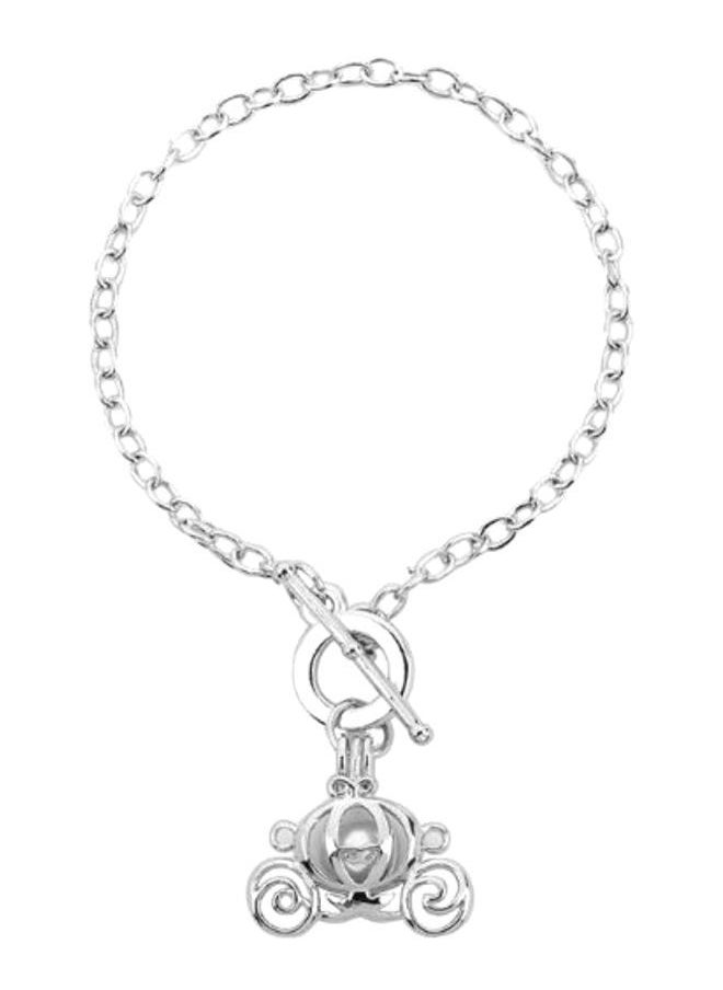 NIBEMINENT - Silver Plated Oyster Pearl Cage Charm Bracelet - Image 1