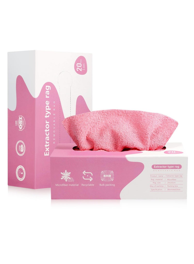 Microfiber Cleaning Cloth Rags in Two Box (40 Count), 7.9" x 7.9" Reusable Wipes for Cleaning, Edgeless Terry Towels, Small Cleaning Cloths for Home, Kitchen and Car, Pink - Image 1