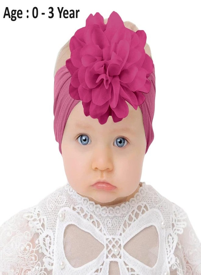 SYGA Pack of 5 Baby Headbands Nylon Flower Soft Stretchable Hairband for Newborn Infant Toddler Kids For 0-3 Year (Multicolor) - Image 4
