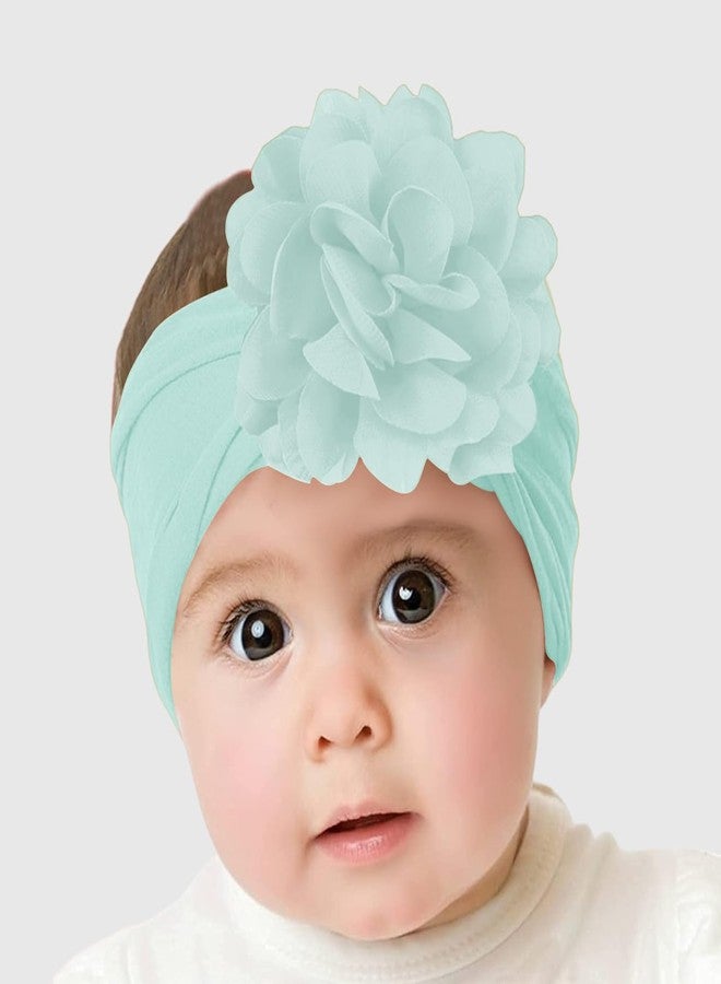 SYGA Pack of 5 Baby Headbands Nylon Flower Soft Stretchable Hairband for Newborn Infant Toddler Kids For 0-3 Year (Multicolor) - Image 5