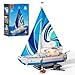 FUNWHOLE Sailboat La Brisa Lighting BuildingBricks Set City Yacht 1640 Pcs Collection Display Set for Adults and Technic Lovers - Image 3